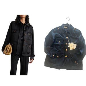 BLAZE Milano Sahariana Jacket Dark Navy Size 1 SMALL US 4 NWT